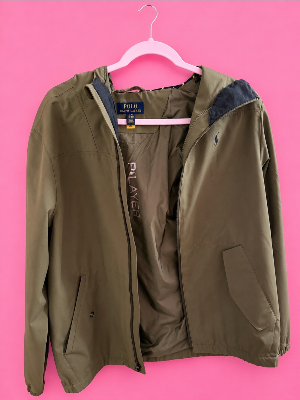 Ralph Lauren Olive Hooded Windbreaker Jacket